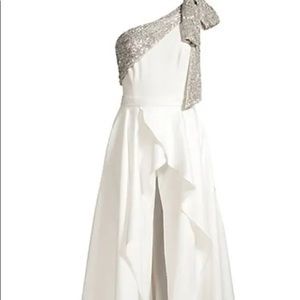 Jay Godfrey White Jumpsuit w/ white skirt overlay